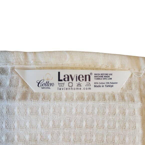 4 Lavender Kitchen Towels Lavien Embroidered Waffle Cotton Blend  Purple Plaid - Picture 7 of 9